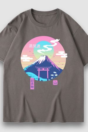 Style Core Aesthetics, New Style Trends Snow Mountain Illustration Print Tee