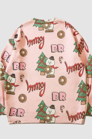 Style Core Aesthetics, New Style Trends Snowman & Tree Pattern Sweater