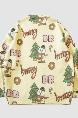 Style Core Aesthetics, New Style Trends Snowman & Tree Pattern Sweater