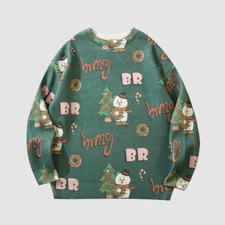 Style Core Aesthetics, New Style Trends Snowman & Tree Pattern Sweater