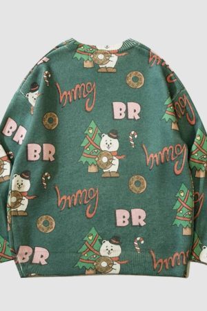 Style Core Aesthetics, New Style Trends Snowman & Tree Pattern Sweater