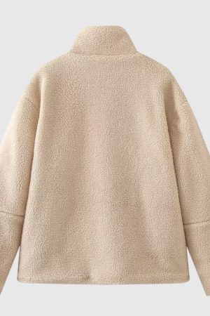 Style Core Aesthetics, New Style Trends Solid Color Berber Fleece Jacket