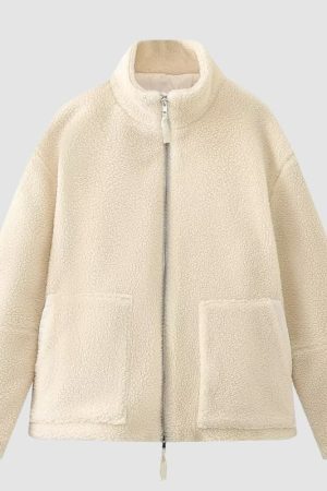 Style Core Aesthetics, New Style Trends Solid Color Berber Fleece Jacket