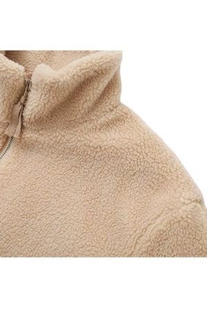 Style Core Aesthetics, New Style Trends Solid Color Berber Fleece Jacket