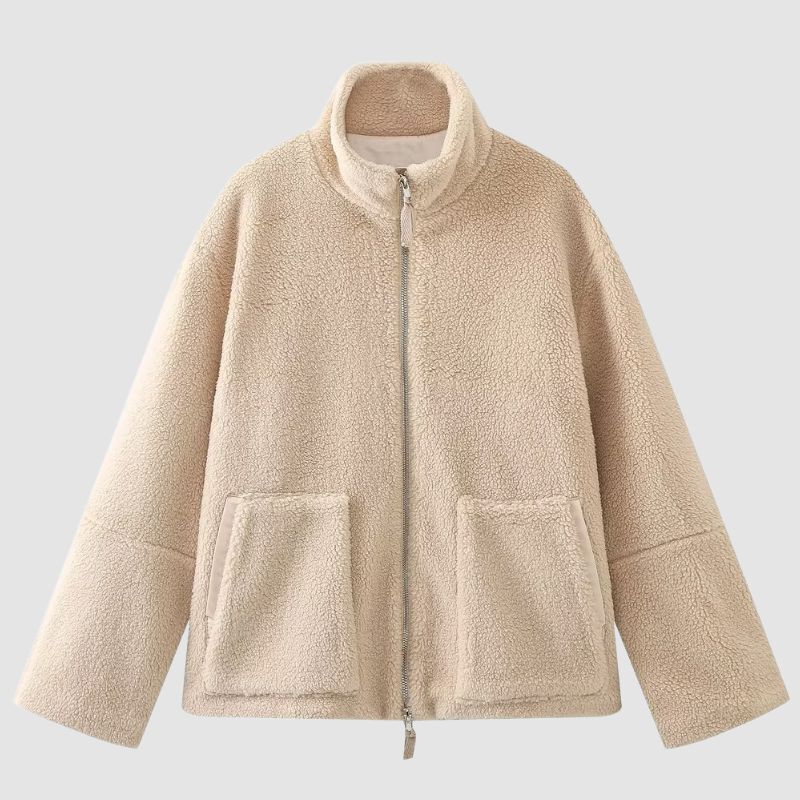 Style Core Aesthetics, New Style Trends Solid Color Berber Fleece Jacket