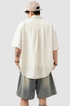 Style Core Aesthetics, New Style Trends Solid Color Drape Shirts