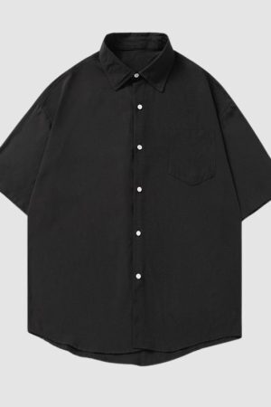 Style Core Aesthetics, New Style Trends Solid Color Drape Shirts