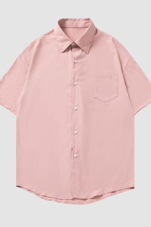 Style Core Aesthetics, New Style Trends Solid Color Drape Shirts