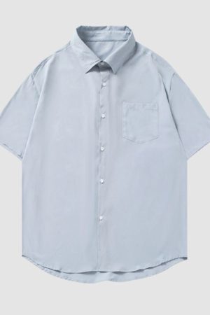 Style Core Aesthetics, New Style Trends Solid Color Drape Shirts