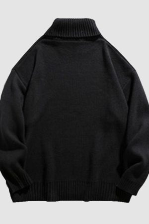 Style Core Aesthetics, New Style Trends Solid Color High Neck Knit Pullover