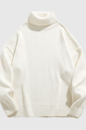 Style Core Aesthetics, New Style Trends Solid Color High Neck Knit Pullover