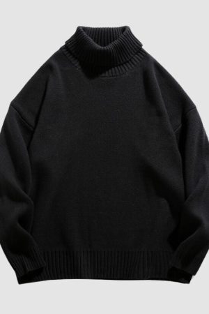 Style Core Aesthetics, New Style Trends Solid Color High Neck Knit Pullover
