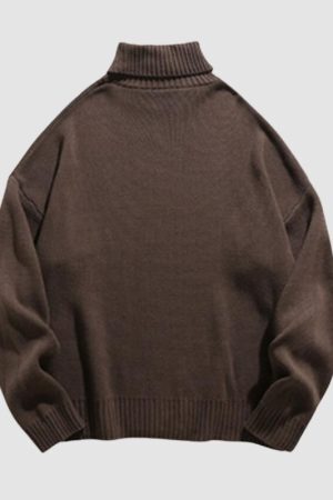 Style Core Aesthetics, New Style Trends Solid Color High Neck Knit Pullover
