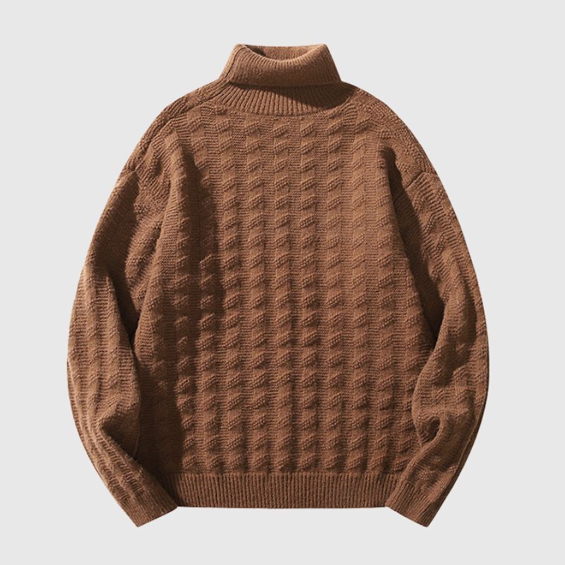 Style Core Aesthetics, New Style Trends Solid Color Jacquard Turtleneck Sweater