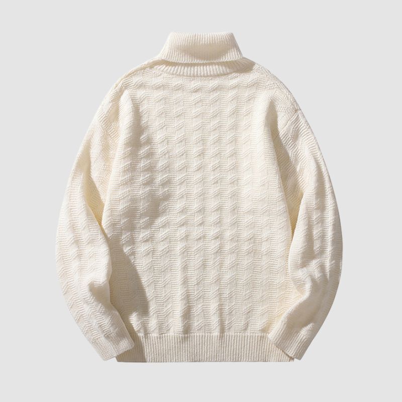 Style Core Aesthetics, New Style Trends Solid Color Jacquard Turtleneck Sweater Style Core Aesthetics, New Style Trends Solid Color Jacquard Turtleneck Sweater