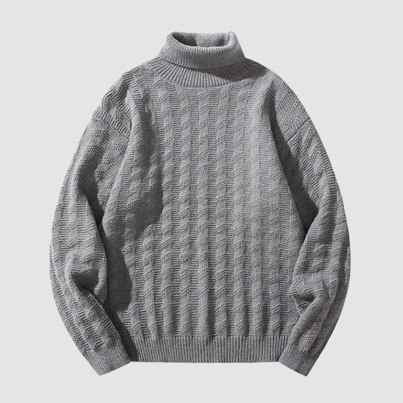 Style Core Aesthetics, New Style Trends Solid Color Jacquard Turtleneck Sweater Style Core Aesthetics, New Style Trends Solid Color Jacquard Turtleneck Sweater