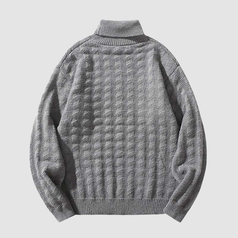 Style Core Aesthetics, New Style Trends Solid Color Jacquard Turtleneck Sweater Style Core Aesthetics, New Style Trends Solid Color Jacquard Turtleneck Sweater