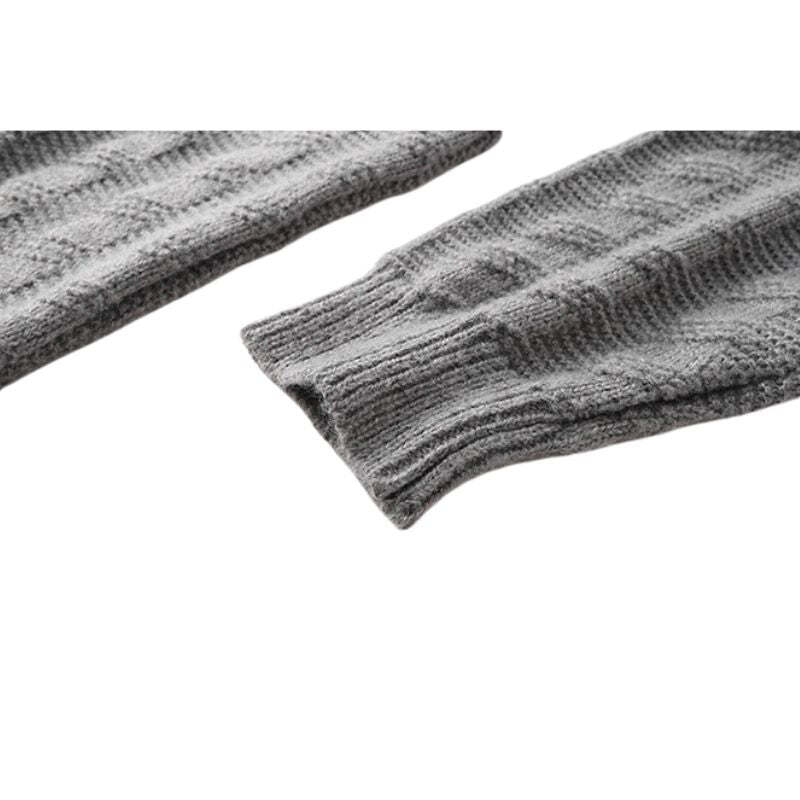 Style Core Aesthetics, New Style Trends Solid Color Jacquard Turtleneck Sweater Style Core Aesthetics, New Style Trends Solid Color Jacquard Turtleneck Sweater