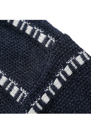 Style Core Aesthetics, New Style Trends Solid Color Stripe Knit Pullover