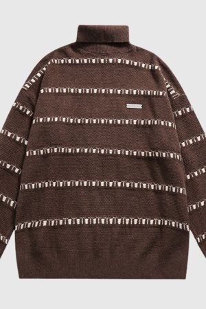 Style Core Aesthetics, New Style Trends Solid Color Stripe Knit Pullover