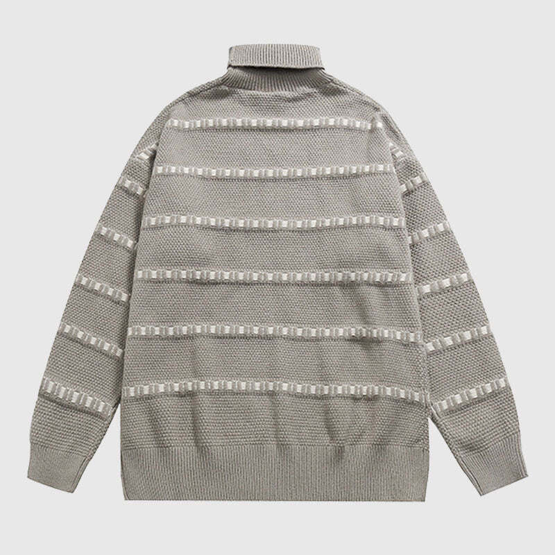 Style Core Aesthetics, New Style Trends Solid Color Stripe Knit Pullover Style Core Aesthetics, New Style Trends Solid Color Stripe Knit Pullover