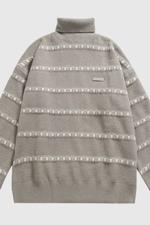 Style Core Aesthetics, New Style Trends Solid Color Stripe Knit Pullover