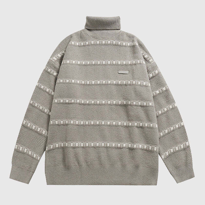 Style Core Aesthetics, New Style Trends Solid Color Stripe Knit Pullover