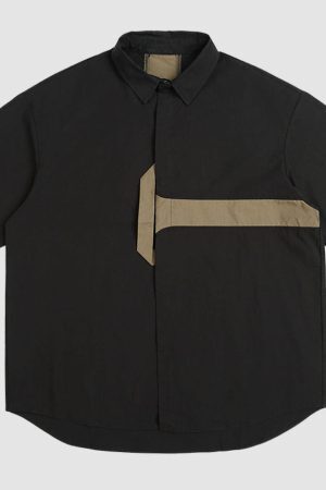 Style Core Aesthetics, New Style Trends Solid Patchwork Shirts