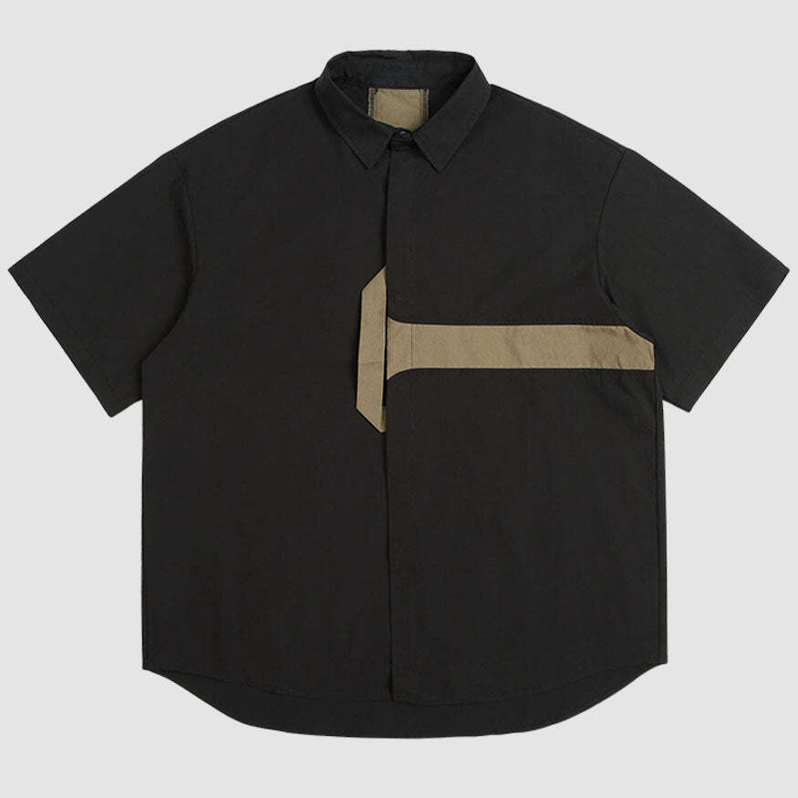 Style Core Aesthetics, New Style Trends Solid Patchwork Shirts