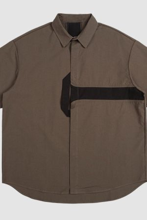 Style Core Aesthetics, New Style Trends Solid Patchwork Shirts