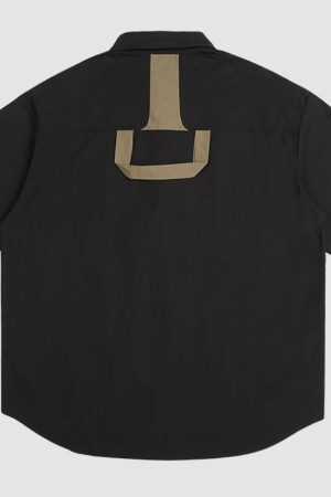 Style Core Aesthetics, New Style Trends Solid Patchwork Shirts