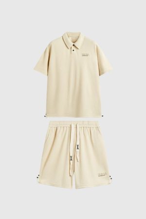 Style Core Aesthetics, New Style Trends Solid Polo Tee Set