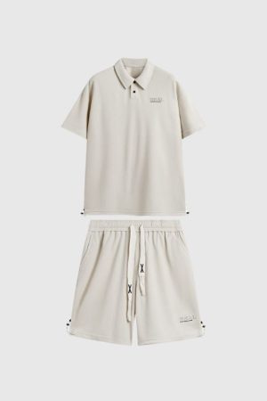 Style Core Aesthetics, New Style Trends Solid Polo Tee Set