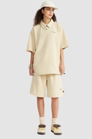 Style Core Aesthetics, New Style Trends Solid Polo Tee Set