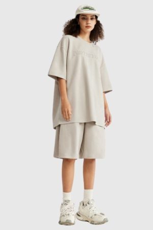 Style Core Aesthetics, New Style Trends Solid Suede Tee Set