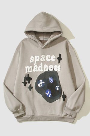 Style Core Aesthetics, New Style Trends Space Odyssey Foamy Letter Hoodie