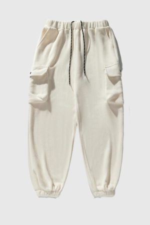 Style Core Aesthetics, New Style Trends Spacious Pocket Loose Fit Fleece Utility Pants