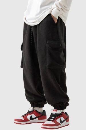 Style Core Aesthetics, New Style Trends Spacious Pocket Loose Fit Fleece Utility Pants
