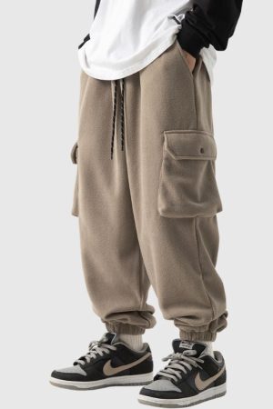 Style Core Aesthetics, New Style Trends Spacious Pocket Loose Fit Fleece Utility Pants