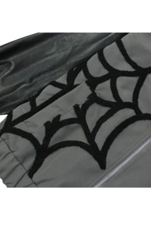 Style Core Aesthetics, New Style Trends Spider Embroidered Hip-Hop Leather Jacket