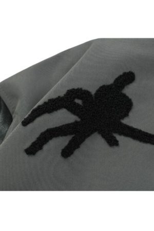 Style Core Aesthetics, New Style Trends Spider Embroidered Hip-Hop Leather Jacket