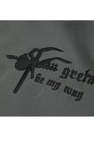 Style Core Aesthetics, New Style Trends Spider Embroidered Hip-Hop Leather Jacket