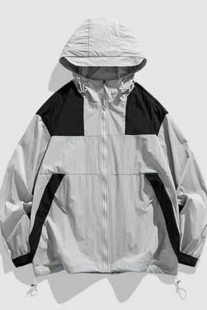 Style Core Aesthetics, New Style Trends Splicing Casual Breathable Sunproof QD Jacket