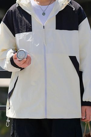 Style Core Aesthetics, New Style Trends Splicing Casual Breathable Sunproof QD Jacket