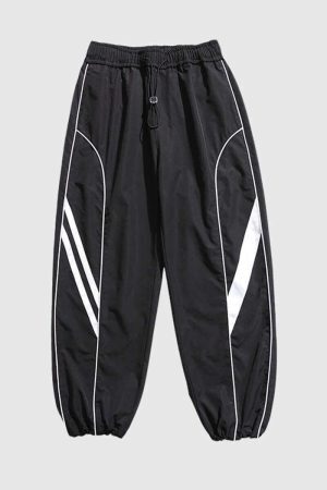 Style Core Aesthetics, New Style Trends Splicing Elastic Casual Pants