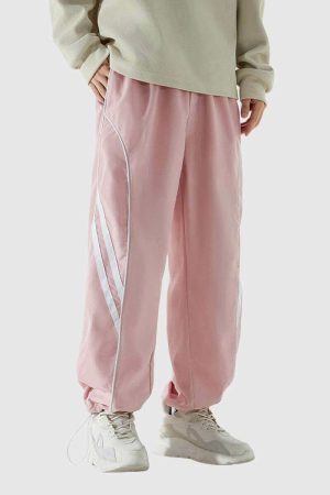 Style Core Aesthetics, New Style Trends Splicing Elastic Casual Pants