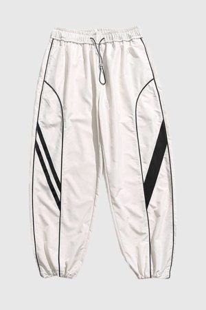 Style Core Aesthetics, New Style Trends Splicing Elastic Casual Pants