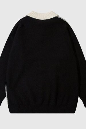 Style Core Aesthetics, New Style Trends Sporadic Checkered Vintage Sweater