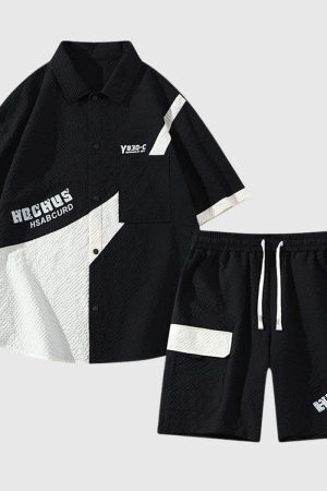 Style Core Aesthetics, New Style Trends Sporty Color Block Leisure Set