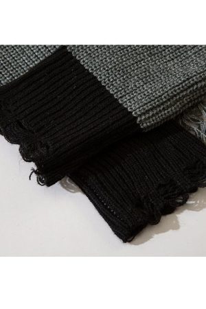 Style Core Aesthetics, New Style Trends Square Neck Letter Embroidery Irregular Hem Tassel Cropped Sweater